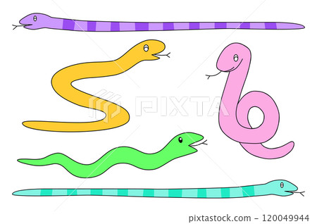 看起來有趣的鬆散蛇的插圖 120049944