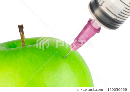 injection needle apple green isolated on white background 120050066