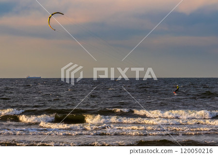 Peaceful sunset by sea in summer evening Peaceful sunset by sea in summer evening 120050216