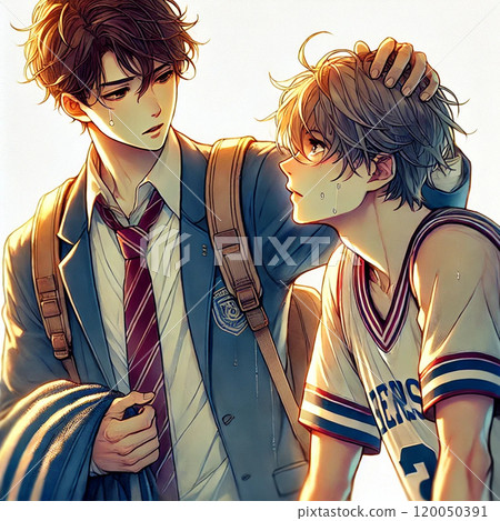 Senior comforting junior Senior comforting junior 120050391