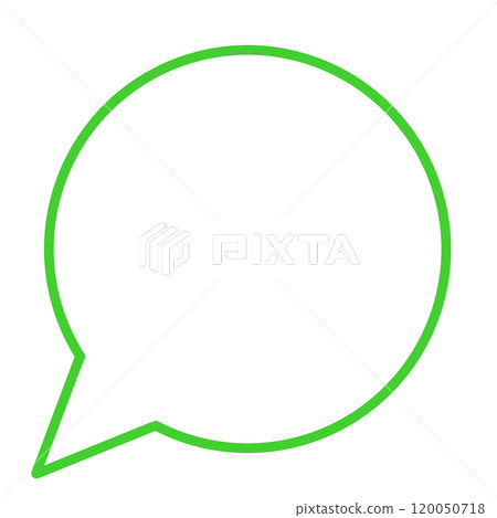 Simple round speech bubble (green, line drawing only) 120050718