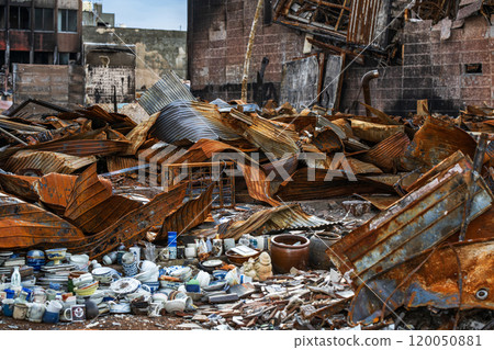 2020 Noto Peninsula Earthquake: Scorched earth townscape of Wajima 120050881
