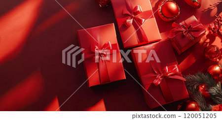 A soft pink and red Valentines Day background with heart-shaped confetti and candles. 120051205