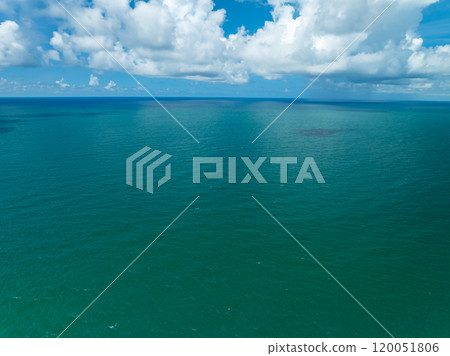 Beautiful sea surface in summer season seascape background ,Nature sea beach background,High angle view waves seascape nature view 120051806