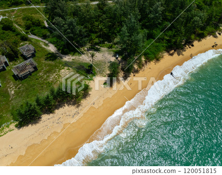 Beautiful sea surface in summer season seascape background ,Nature sea beach background,High angle view waves seascape nature view 120051815
