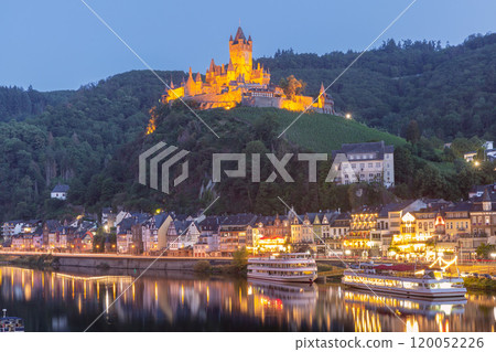 Cochem Castle Illuminated at Dusk, Germany 120052226