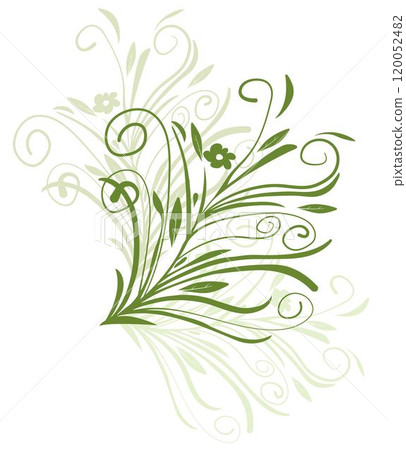 Plant ornament with shadow isolated on white background 120052482