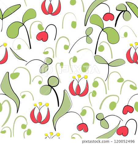 Seamless patterns with doodle flower ornament 120052496