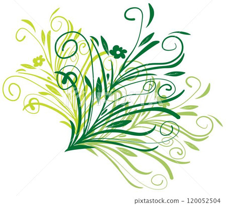 Beautifull floral ornament with swirls 120052504