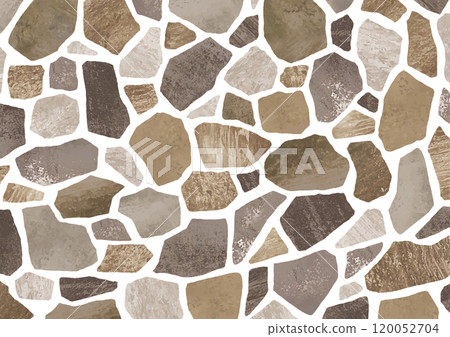 Random stone wall tiles background watercolor 120052704