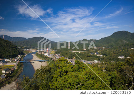 從岐阜縣美濃市小倉山城遺址看到的城市景觀 120053180