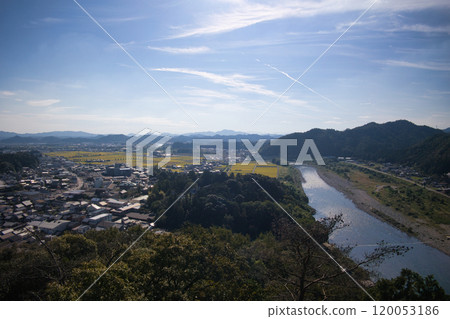 從岐阜縣美濃市小倉山城遺址看到的城市景觀 120053186