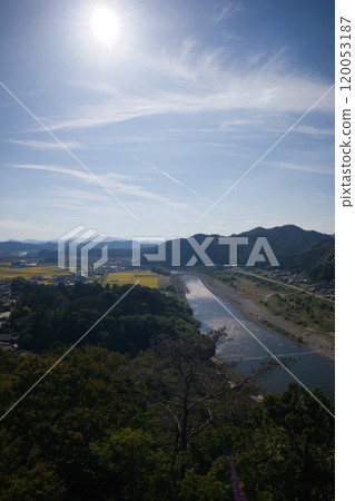 從岐阜縣美濃市小倉山城遺址看到的城市景觀 120053187