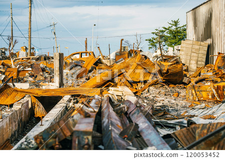 2020年能登半島地震：輪島焦土街景 120053452