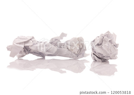 crumpled paper isolated on white background crumpled paper isolated on white background 120053818