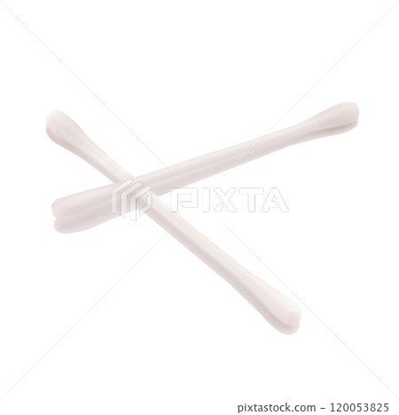 Cotton spinning ear on white background, buds 120053825