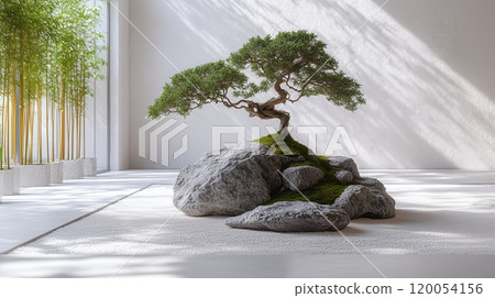 Minimalist indoor gardens and bonsai art Minimalist indoor gardens and bonsai art 120054156