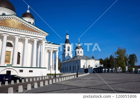 Majestic Resurrection Cathedral on Sunny Morning in Arzamas 120055806