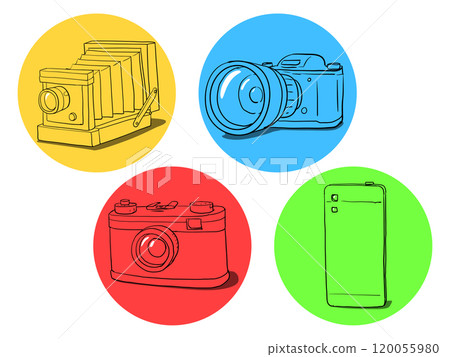 Camera evolution illustration 120055980