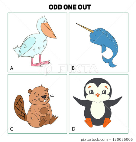 Odd one out child game vector illustration Odd one out child game vector illustration 120056006