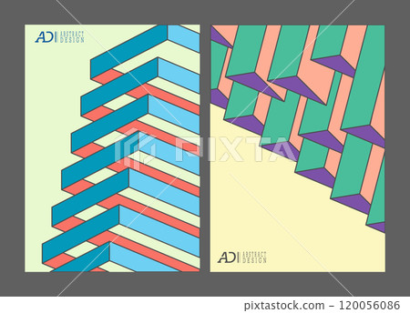 Geometric composition. Template for abstract posters, covers, and paintings. The idea of temporary interior design 120056086