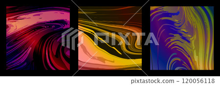 The illusion of a colored liquid. Colorful abstract background. The texture of marble patterns. Interior design, paintings, covers and creative ideas 120056118