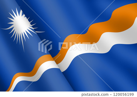 Marshall Islands waving flag 3d illustration Marshall Islands waving flag 3d illustration 120056199