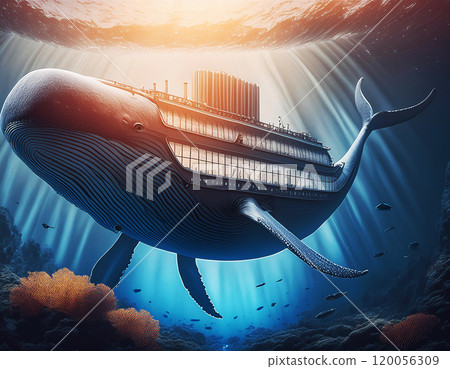 Futuristic Whale Deep Sea Cruise Ship 120056309