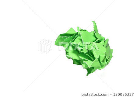 A lump of green paper. 120056337