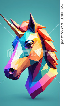 Graphic drawing of a unicorn. Artificial intelligence. Graphic drawing of a unicorn. Artificial intelligence. 120056657