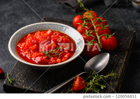 Homemade tomato sauce with spice Homemade tomato sauce with spice 120056831