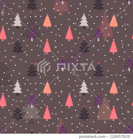 Hand drawn christmas pattern design background.-插圖素材 [120057620] - PIXTA圖庫