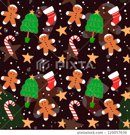 Hand drawn christmas pattern design background. Hand drawn christmas pattern design background. 120057636