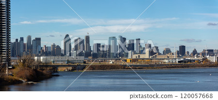 Montreal Cityscape with St Lawrence River Panoramic Day View Quebec Canada 120057668