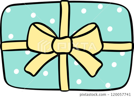 Mint Pastel Coquette Christmas Present Gift Box Hand drawn doodle lined Mint Pastel Coquette Christmas Present Gift Box Hand drawn doodle lined 120057741