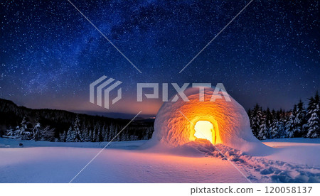 Snow huts under the stars 120058137