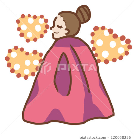 A woman doing mugwort steaming, steam coming out A woman doing mugwort steaming, steam coming out 120058236