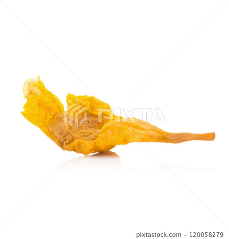 yellow flower dried isolated on white background 120058279