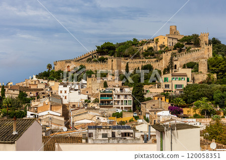 The Castle of Capdepra on the hill above the small town of Capdepera, Mallorca, Majorca, Balearic Islands, Spain, Europe The Castle of Capdepra on the hill above the small town of Capdepera, Mallorca, Majorca, Balearic Islands, Spain, Europe 120058351