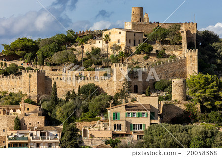 The Castle of Capdepra on the hill above the small town of Capdepera, Mallorca, Majorca, Balearic Islands, Spain, Europe The Castle of Capdepra on the hill above the small town of Capdepera, Mallorca, Majorca, Balearic Islands, Spain, Europe 120058368