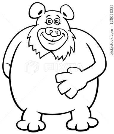 cartoon brown bear or grizzly animal character coloring page cartoon brown bear or grizzly animal character coloring page 120058385