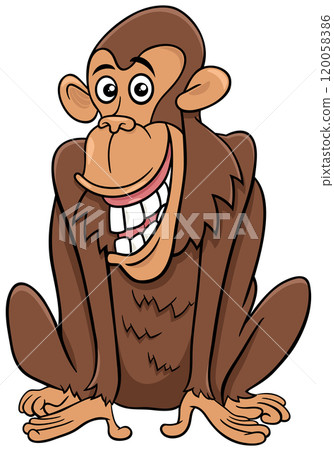 funny cartoon chimpanzee ape animal character funny cartoon chimpanzee ape animal character 120058386