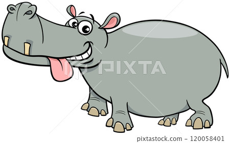 cartoon hippopotamus or hippo wild animal character cartoon hippopotamus or hippo wild animal character 120058401
