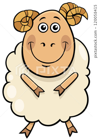 happy cartoon ram farm animal character happy cartoon ram farm animal character 120058415