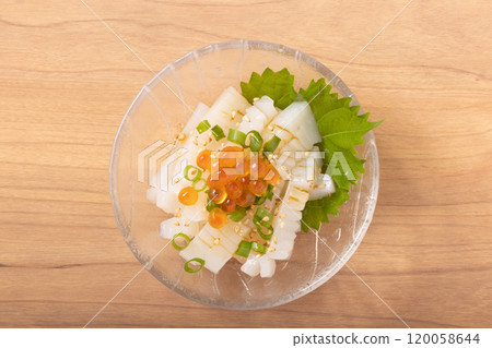 Squid with salmon roe 120058644