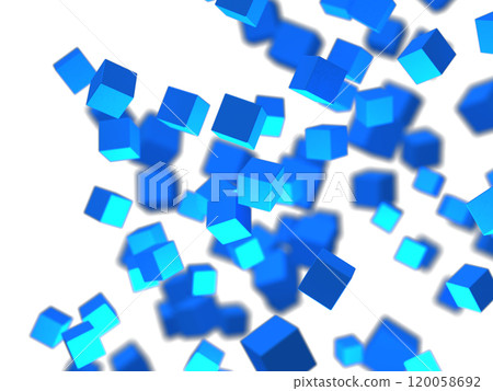 Background illustration with floating blue cubes 120058692