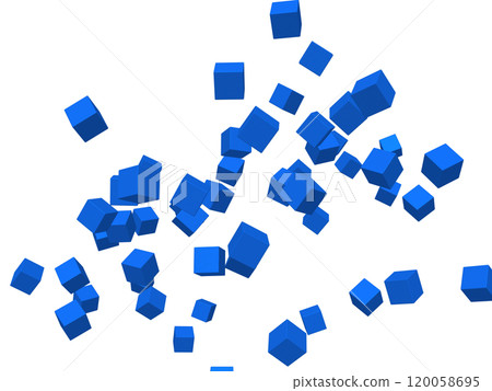 Background illustration with floating blue cubes 120058695