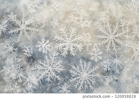 composite of snowflakes and frost close up 120058819