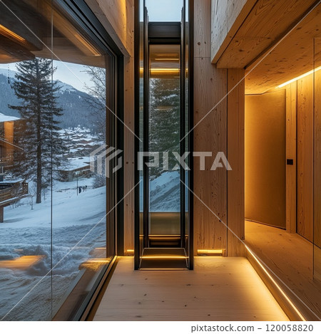 elevator in the interior of a modern house elevator in the interior of a modern house 120058820