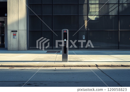 charging station for electric cars on city street 120058823